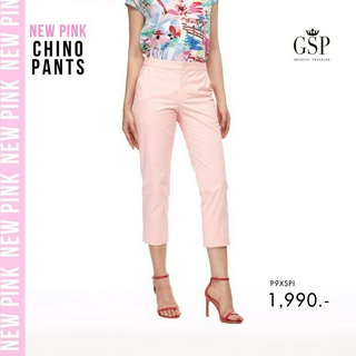 GSP กางเกงขายาว กางเกงผู้หญิง กางเกงชิโน่ขา 4 ส่วน สีชมพู  (P9XSPI)