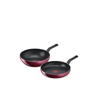 TEFAL ชุดกระทะ Pro Style 2 ชิ้น รุ่น G140S224 สีแดงเข้ม กระทะแบน 28 ซม. + กระทะลึก 28 ซม. ประเทศเจ้าของแบรนด์ : France