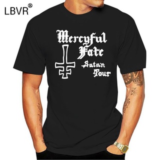 เสื้อยืดสีขาวเสื้อยืด ลาย Mercyful Fate Satan Tour 1982 สีดํา สําหรับผู้ชายS-4XL