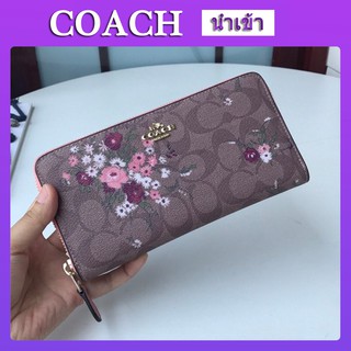 coach F31778  กระเป๋าสตางค์ forever  กระเป๋าสตรี  กระเป๋าสตางค์ผู้หญิง  กระเป๋าซิป  Wallets  ชุดดอกไม้