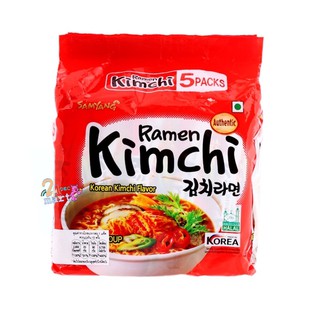 Samyang Kimchi Ramen ซัมยัง กิมจิ ราเมง กึ่งสำเร็จรูป น้ำซุปรสกิมจิ 120 กรัม แพ็ค 5ห่อ