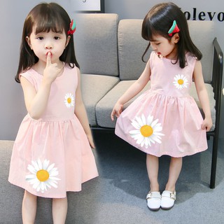 ☊2021 เสื้อผ้าเด็กฤดูร้อนสาวสไตล์ต่างประเทศชุดใหม่สีทึบเกาหลีรุ่นเสื้อกั๊กกระโปรงชุดเจ้าหญิงกระโปรงเด็ก