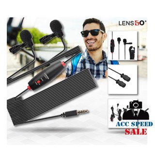LENSGO LYM-DM1 Double 2 in 1 Mini Lavalier Microphone For Camera/Smartphone