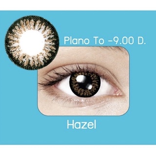 กล่องฟ้า Hazel Bigeyes สีฮาเซล คอนแทคเลนส์ Maxim แม็กซิม Contact lens คอนแทคเลนส์สี รายเดือน ตาโต บิ๊กอาย ค่าสายตา สายตา