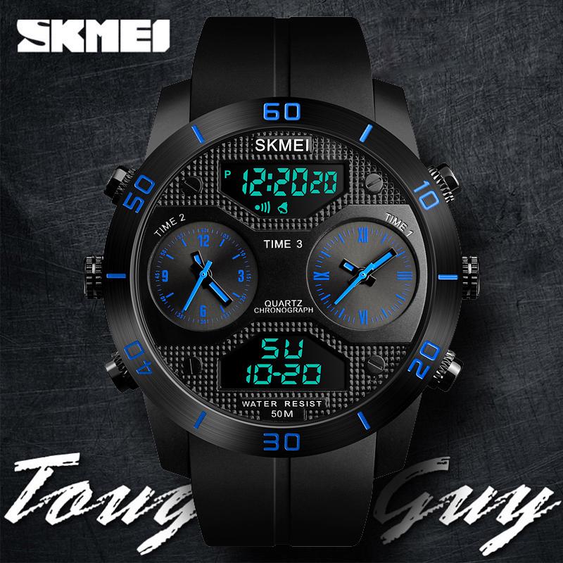 ภาพหน้าปกสินค้าSKMEI จอแสดงผลคู่นาฬิกาดิจิตอลมัลติฟังก์ชั่เวลา Watherproof นาฬิกาหน้าปัดนาฬิกาข้อมือกีฬากลางแจ้ง ที่เกี่ยวข้อง