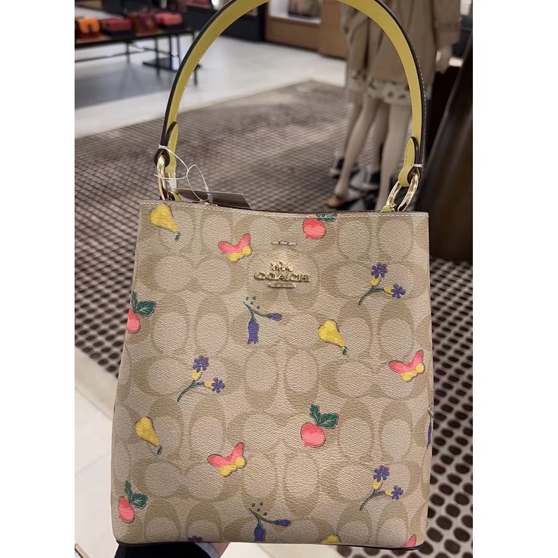 outlet-ส่วนลด-coach-c8254-8254-กระเป๋าถือสตรีไหล่เดี่ยวกระเป๋าสะพายข้าง-รักผีเสื้อช่องคู่