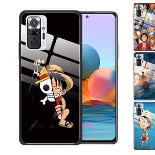 Xiaomi Redmi Note 10 5G 10S Pro 9S Redmi 9A 9 8 9T One Piece Luffy Tempered Glass Cover Anti-Scratch Phone Case