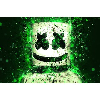 โปสเตอร์ DJ Marshmello ดีเจมาร์ชเมลโล Electronic Music Poster ภาพถ่าย รูปภาพ ตกแต่งผนัง วงดนตรี ตกแต่งบ้าน