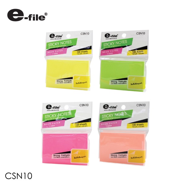 E-file Sticky Notes กระดาษโน๊ตมีกาว 3x2 นิ้ว CSN10 | Shopee Thailand