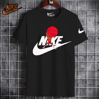Nike Tshirt การออกแบบที่เรียบง่าย Nike โลโก้กางเกงขาสั้น 100% ผ้าฝ้ายสีทึบ Tshirt สําหรับผู้ชาย C@K