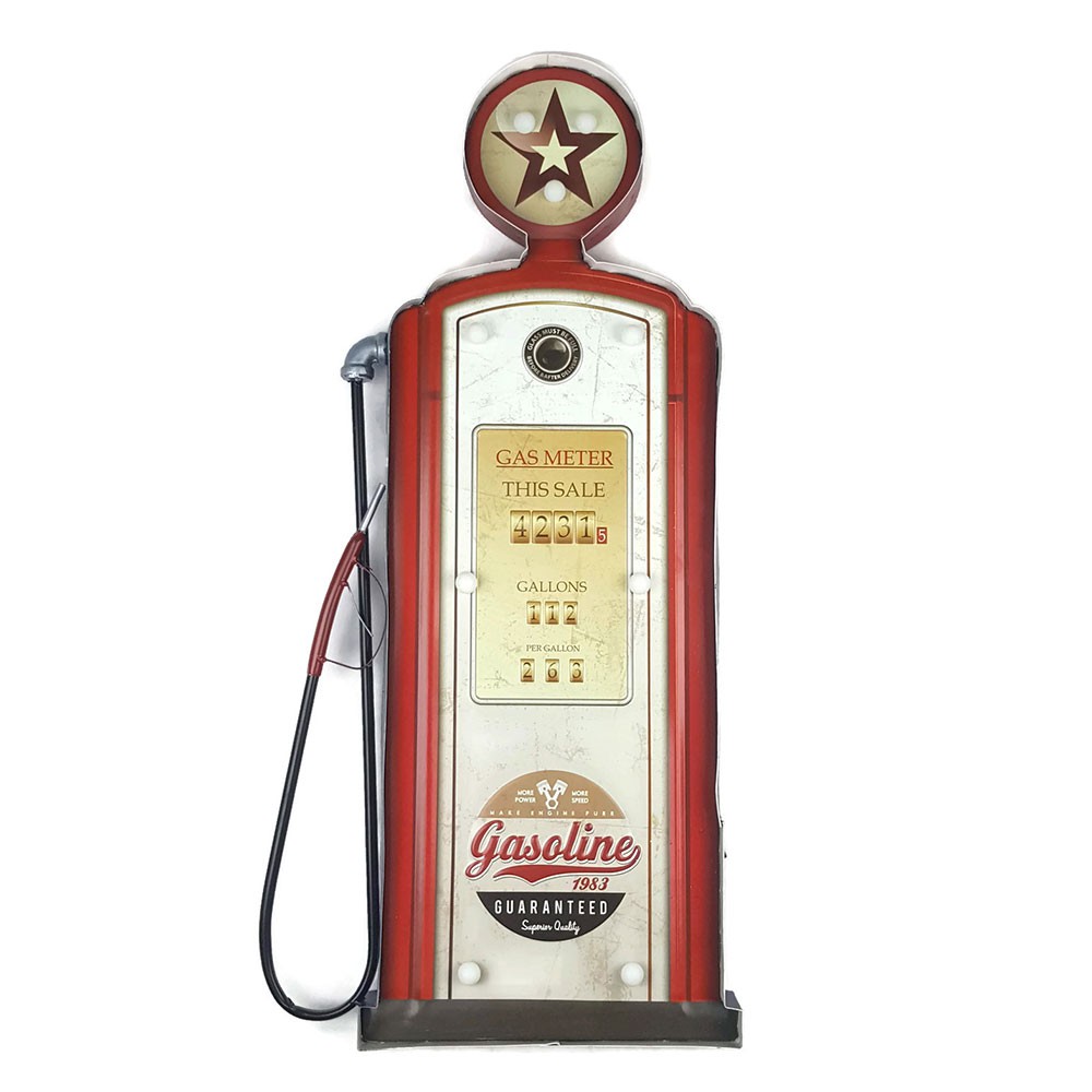 ป้ายสังกะสีวินเทจ Gasoline 1983 (LED) (มีไฟ LED) | Shopee Thailand