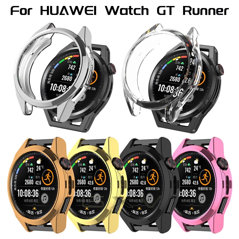 ราคาและรีวิวเคส Tpu นิ่ม สําหรับ Huawei Watch Gt Runner แบบเต็ม ชุบโลหะ สีป้องกัน เคส พร้อมตัวป้องกันหน้าจอ สําหรับ Huawei Gt Runner