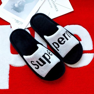 ภาพขนาดย่อของภาพหน้าปกสินค้า(SH-1-03) รองเท้าผ้าใส่เดินในบ้าน รองเท้าแตะ ชายและหญิง รองเท้ากันลื่นในบ้าน นิ่มใส่สบาย ลาย Supe-perm จากร้าน yuki.fashion บน Shopee ภาพที่ 4