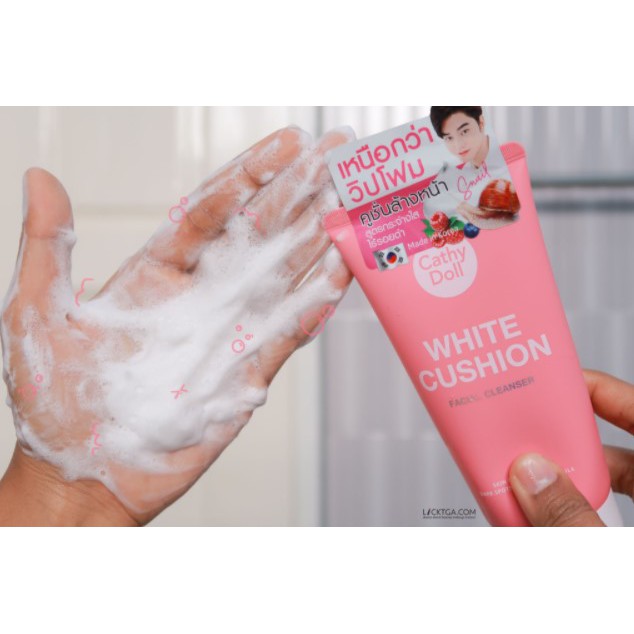 โฟมสูตรผิวขาวกระจ่างใสไร้รอยดำ-white-cushion-facial-foam-cleanser-120ml-cathy-doll