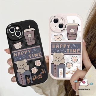 เคสโทรศัพท์มือถือแบบนิ่ม ลายการ์ตูนหมีชานมน่ารัก สําหรับ Vivo Y36 Y15s Y02 Y20 Y35 Y12 Y16 Y21 Y22 Y51A Y15 Y12i Y11 V25 V25E Y31 Y1S Y17 Y51 Y33S Y20S Y53s Y91 Y91C Y30 Y21S Y20i Y15A