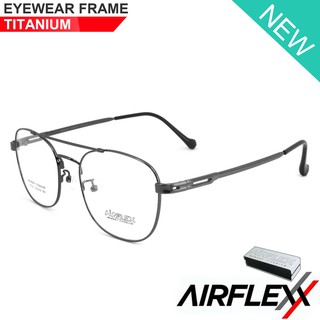 Titanium 100 % แว่นตา รุ่น AiRFLEX AF 222 สีเทา กรอบเต็ม ขาข้อต่อ วัสดุ ไทเทเนียม กรอบแว่นตา Eyeglasses