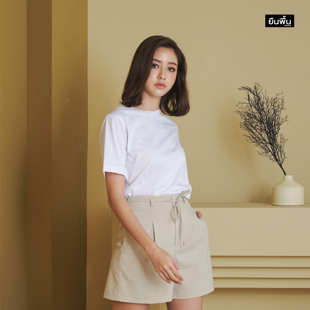 yuenpuen-ยืนพื้นผ้านุ่ม-เสื้อยืดเปล่า-เสื้อยืดสีพื้น-เสื้อยืดคอกลม-สีขาว-ใส่สบายๆ