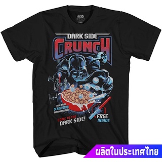 ราคาต่ำสุด!!ผู้ชายและผู้หญิง STAR WARS Darth Vader Dark Side Crunch Cereal Funny Humor Pun Adult Tee Graphic T-Shirt For