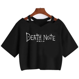 เสื้อยืดครอปท็อป พิมพ์ลายการ์ตูนอนิเมะ Death Note Kawaii Bleach Ichigo สไตล์ญี่ปุ่น สําหรับผู้หญิง