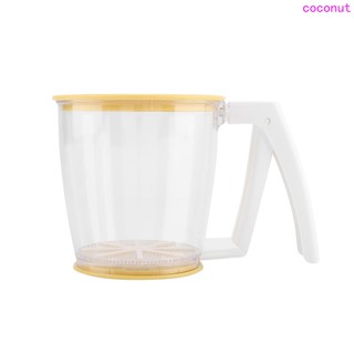 Hand-held Cup Flour Sifter Powder Mesh Sieve Plastic Flour Strainer Baking Supplies Tools with Lid