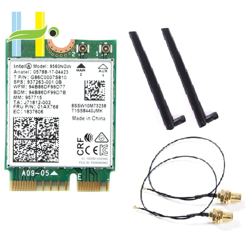 ไร้สายดูอัลแบนด์สําหรับ Intel 9560 AC 9560NGW 1.73Gbps Wifi 802.11Ac ...