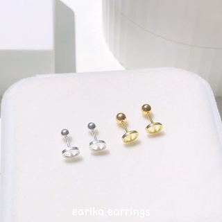 earika.earrings - piggy piercing จิวหูเงินแท้ทรงจมูกน้องหมู (มีให้เลือกสองสี) (ราคาต่อชิ้น) เหมาะสำหรับคนแพ้ง่าย