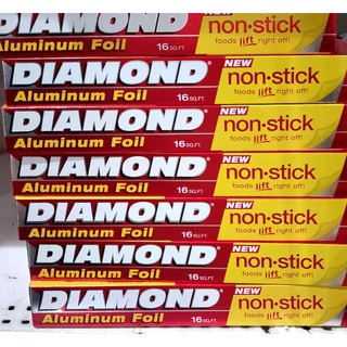 (พร้อมส่ง) Diamond ไดมอนด์ อะลูมิเนียมฟอยล์ ฟอยล์ นอนสติ๊ก Non-Stick ขนาด 12 นิ้ว*5 เมตร