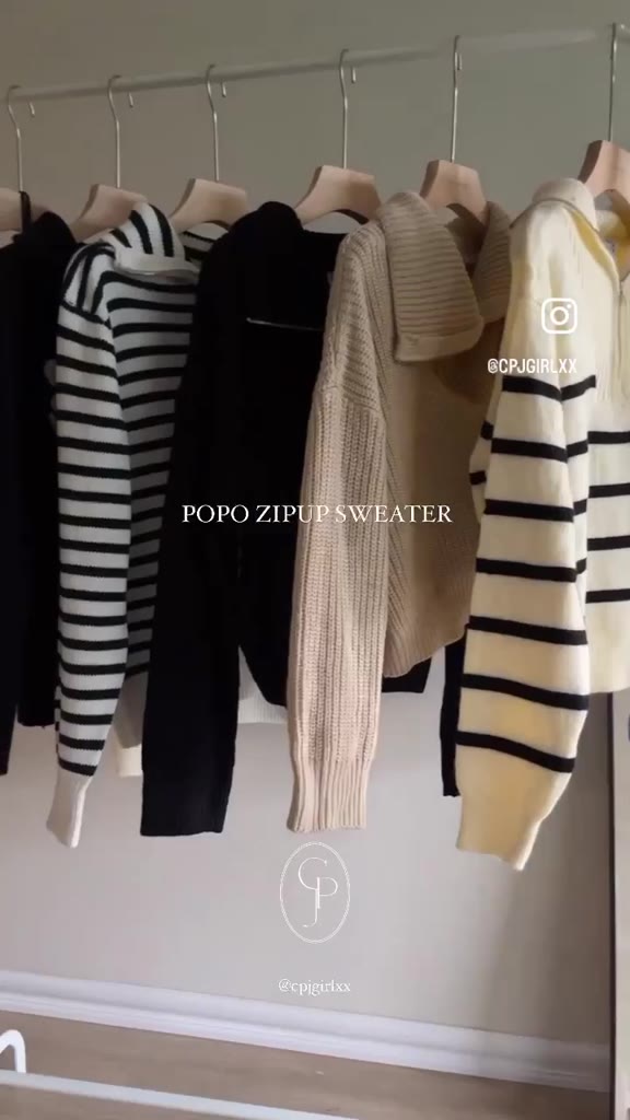 cpjgirlxx-พร้อมส่ง-popo-zip-up-sweater-สเว็ตเตอร์ไหมพรมเกาหลีซิปครึ่งตัว