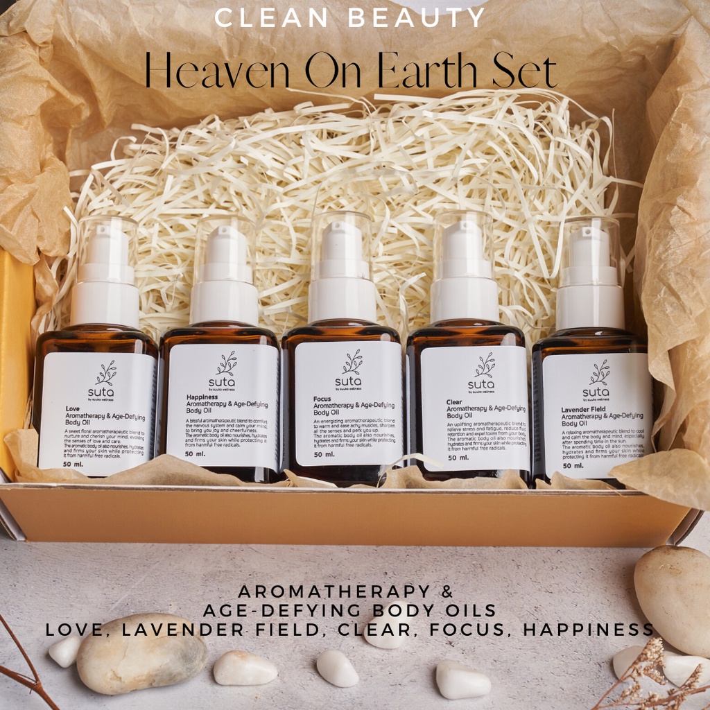 "Heaven On Earth" Gift Set AgeDefying & Aromatherapy Body Oil 5 ขวด