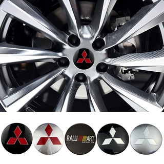 สติกเกอร์ฝาครอบดุมล้อรถยนต์ โลหะผสม อุปกรณ์เสริม สําหรับ Mitsubishi Badge ASX Pajero Outlander Lancer 10 9 L200 Eclipse Xpander 4 ชิ้น