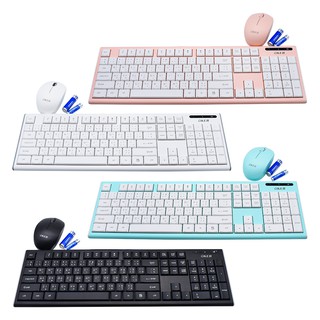 สินค้า OKER ชุดคีบอร์ดเมาส์ไร้สาย Wireless keyboard mouse set รุ่น ik7500