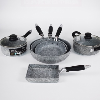 ☌✶♧Frying Pan Wok Pan Non-Stick Pan Skillet Cauldron Induction Cooker Frying Pans Grilling Pot Pancake Pan Egg Pan Gas S