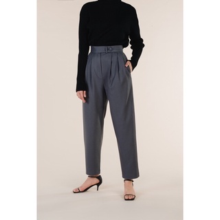 Aliotte - Valery Trousers กางเกงสแลคขายาวดีเทลกระดุมป้าย