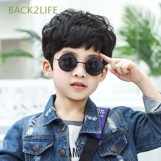 Back2life แว่นตากันแดดแฟชั่น กรอบกลม ป้องกันสายตา หรูหรา สีดํา สําหรับเด็ก