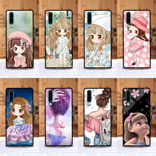 เคส Huawei P30 ลายการ์ตูนผู้หญิง ขอบนิ่มหลังแข็ง เคสมือถือ เคสโทรศัพท์ Case เคส TPU ขอบนิ่มหลังแข็ง ไม่ขูดตัวเครื่อง