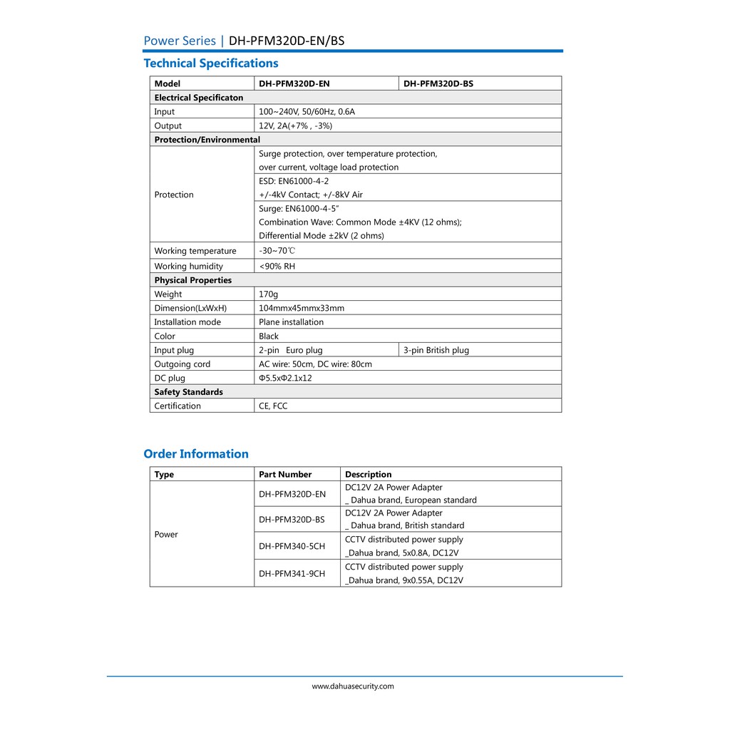 dahua-อแดปเตอร์-12v-2a-รุ่น-dh-pfm320d-สำหรับกล้องวงจรปิด