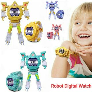 Robot Digital Watch นาฬิกาข้อมือ แปลงร่างเป็นหุ่นยนต์ได้ นาฬิกาดิจิตอล สำหรับเด็ก สีสวย น่ารัก สดใส