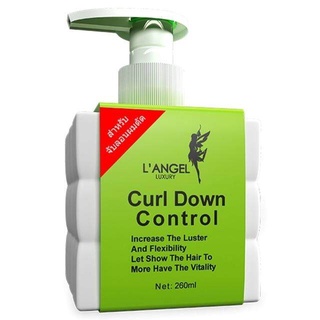 LANGEL Luxury Curl Down Control ครีมจับลอน นางฟ้า ฝาปั๊ม 260ml.  ให้ลอนผมอยู่ทรงยาวนาน สำหรับผมดัดลอน