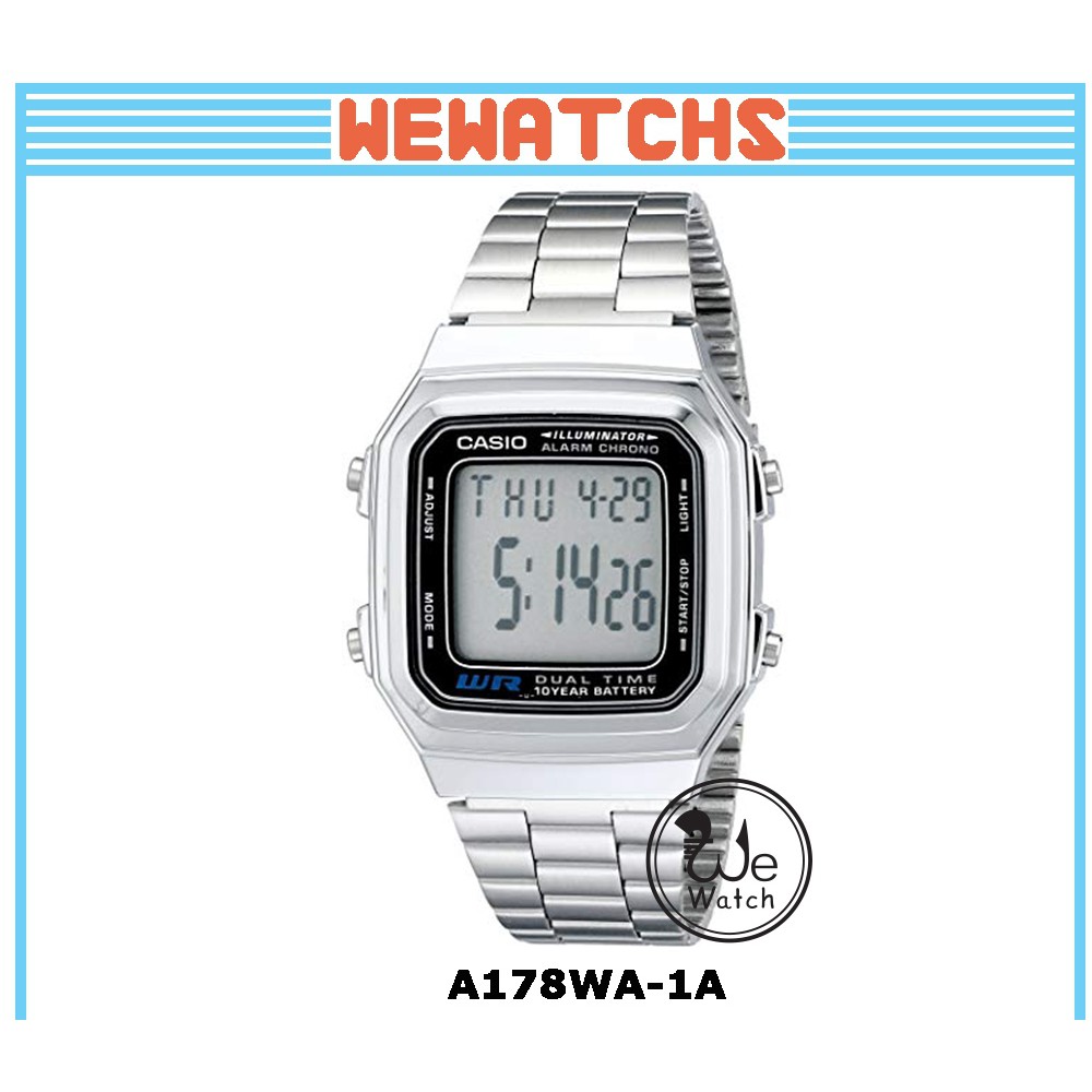 ภาพหน้าปกสินค้าCASIO รุ่น A178WA-1A A178WGA-1A นาฬิกาข้อมือ และใบประกัน 1ปี A178WA A178WGA A178 จากร้าน wewatchs บน Shopee
