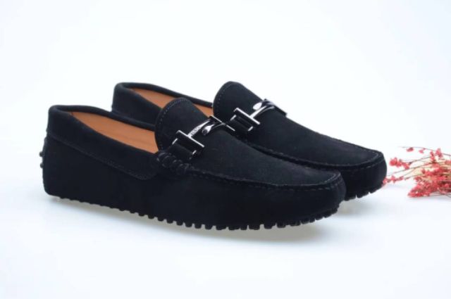 รองเท้า-tod-men-loafer-หนังแท้-หนังกลับ-สีน้ำเงินและสีดำ