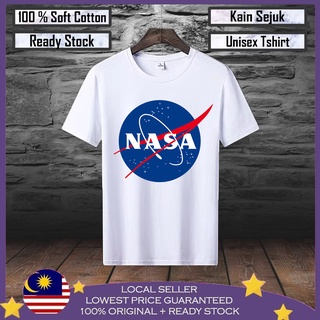 เสื้อยืด ผ้าฝ้าย 100% พิมพ์ลาย NASA BAJU LELAKI PEREMPUAN UNISEX