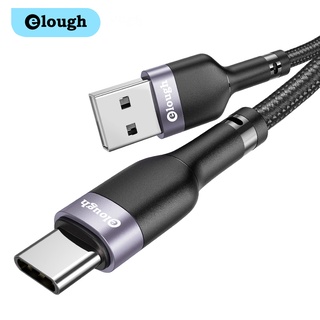 Elough Qc 3.0 สายชาร์จ Type C 3A สายเคเบิ้ลข้อมูลสายเคเบิลข้อมูลโทรศัพท์มือถือ Usb-C