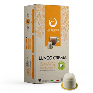 Punto Italia Espresso Coffee กาแฟแคปซูล LUNGO CREMA สำหรับ Nespresso® Compatible Coffee Capsule (10 แคปซูล 1 กล่อง)