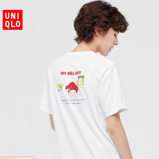 แนวโน้ม UNIQLO [พร้อมส่ง] เสื้อยืดแขนสั้นพิมพ์ลายตัวอักษร Sanrio Characters สําหรับผู้หญิงเหมาะกับฤดูใบไม้ผลิและฤดูร้อน