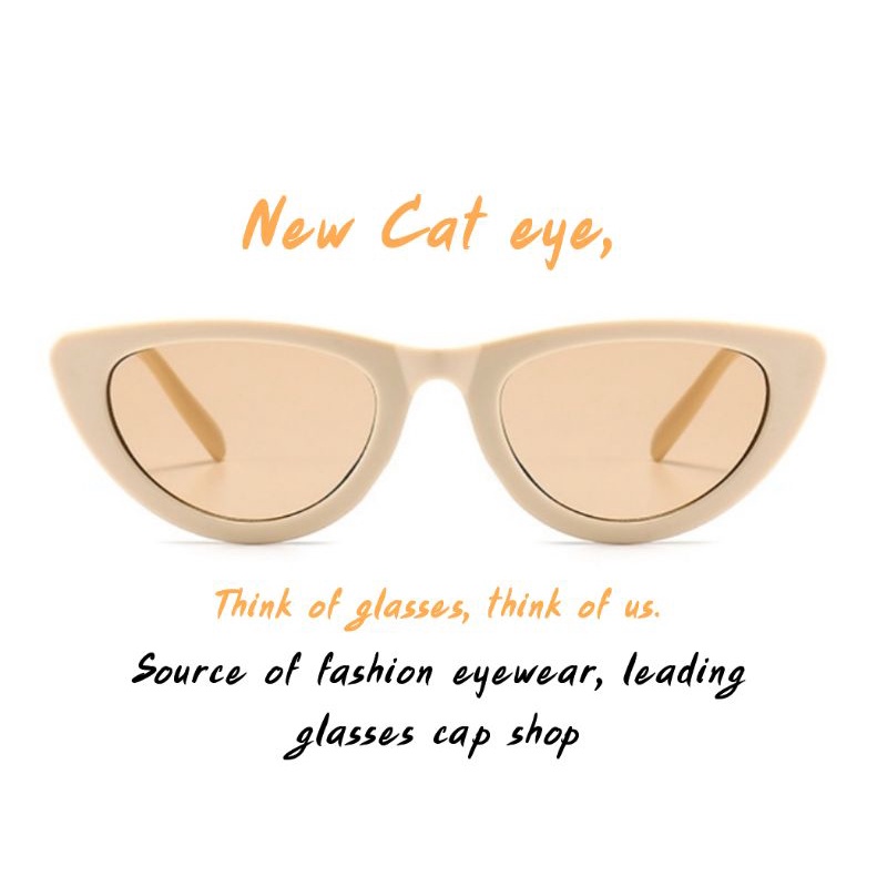 ภาพหน้าปกสินค้าNew Cat eye แว่นตาแฟชั่นแว่นตากันแดดสไตล์มินิมอล ทรงแคทอาย