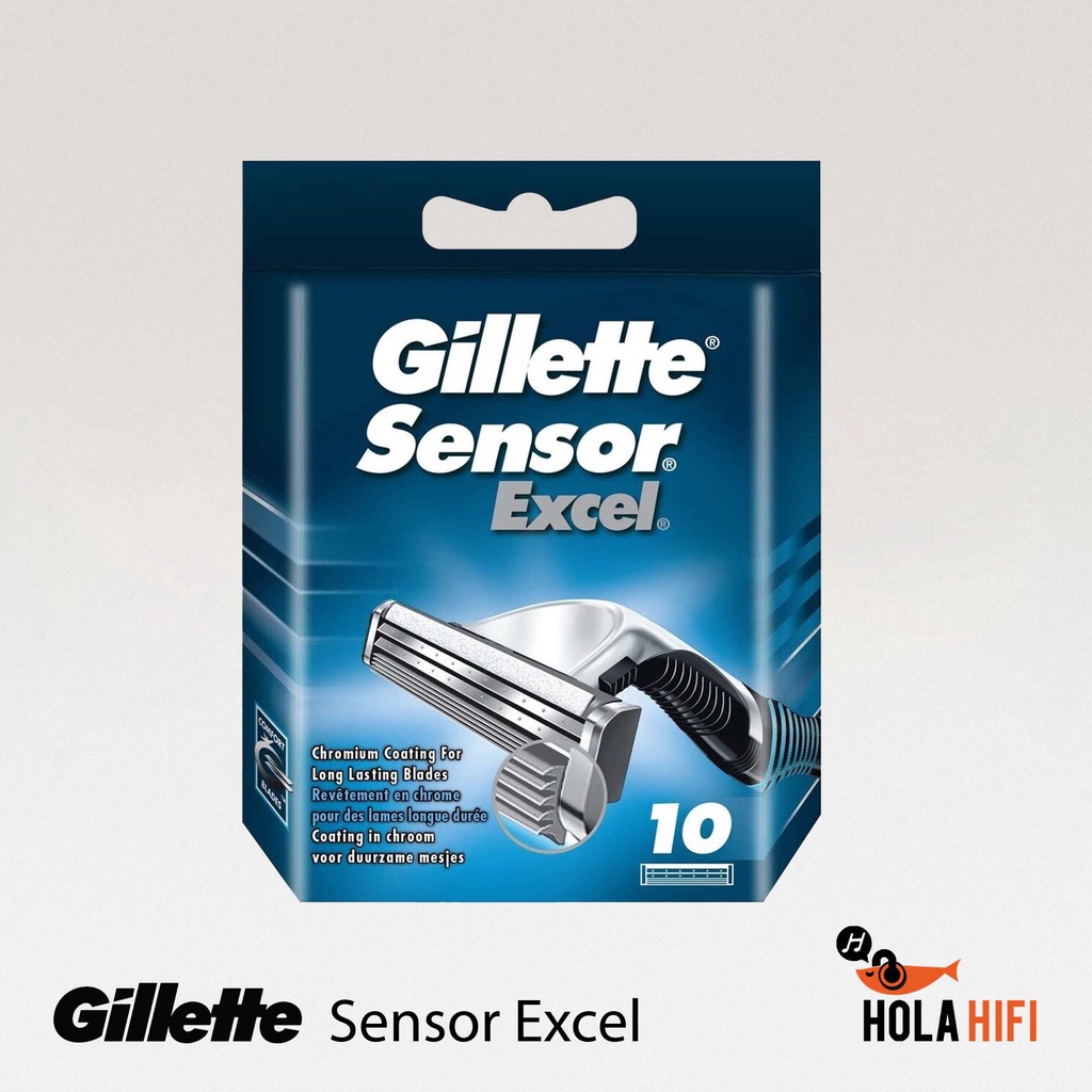 Gillette Sensor Excel Pack 10 ใบมีดโกนยิลเลตต์ เซ็นเซอร์ เอ็กเซล ชุด 10 ชิ้น ของแท้ Shopee
