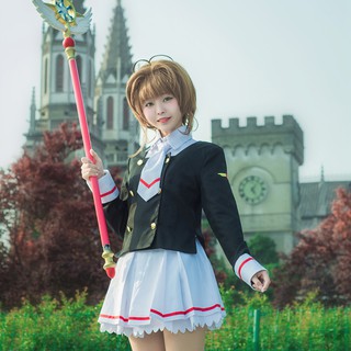 【✨In stock✨】Magic card girl Sakura cos clothing jk uniform Variety Sakura Avenue Temple Zhishi school uniform cosplay costume