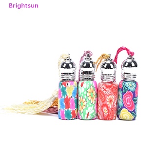 Brightsun ขวดแก้วโพลิเมอร์ แบบม้วน เติมได้ พร้อมลูกกลิ้งบอล 6 มล.