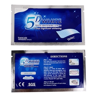 แผ่นฟอกฟันขาว 5D White teeth whitening แผ่นแปะฟันขาวของแท้พร้อมส่ง ช่วยให้ฟันขาว ลดคราบเหลือง