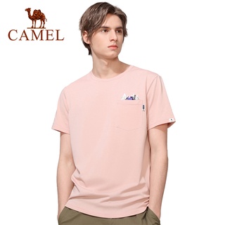 Camel เสื้อยืดกีฬาแขนสั้นระบายอากาศแบบแห้งเร็วสําหรับผู้ชายS-5XL